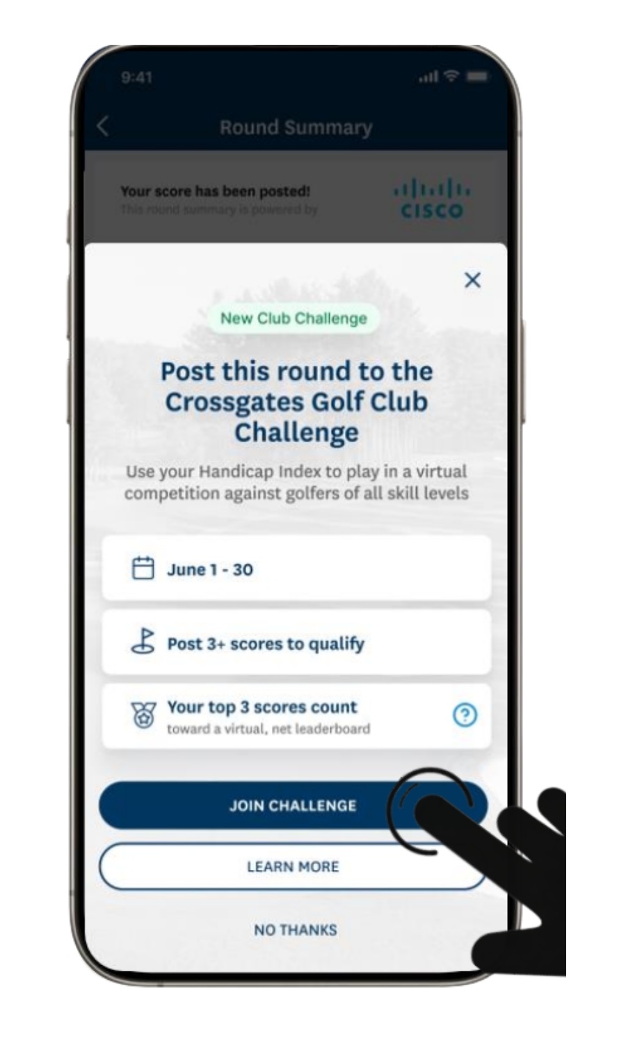 Join the challenge after posting your round